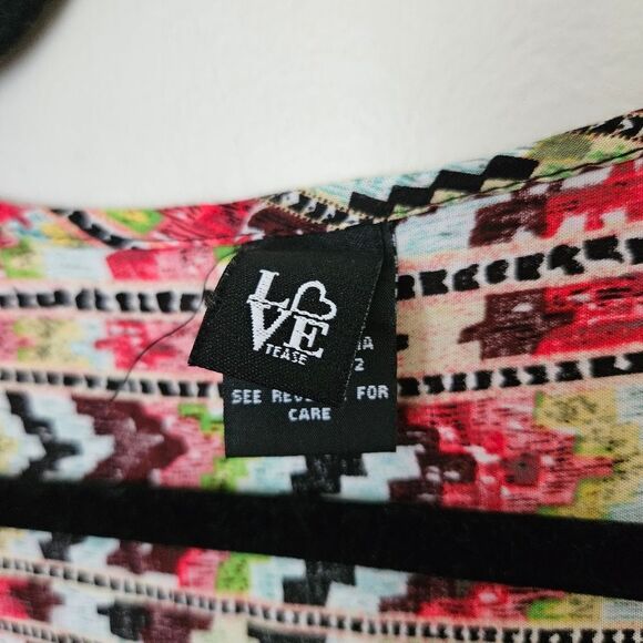 Love Tease Cardigan Kimono Lightweight Pattern Fringe Print Casual Open Front - Picture 9 of 11